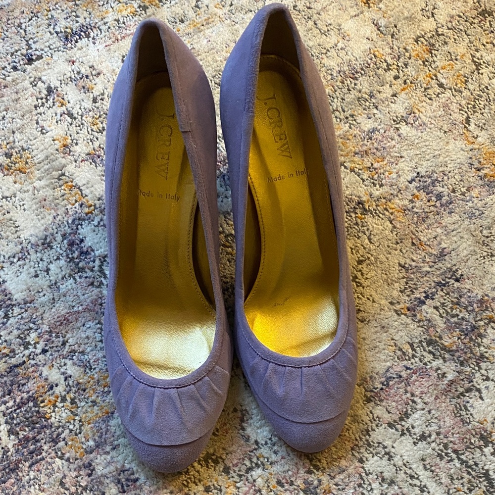 J. Crew Lavender Suede Round-Toe Pumps